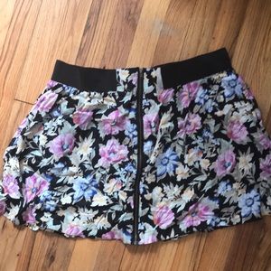 Floral elastic waist skirt